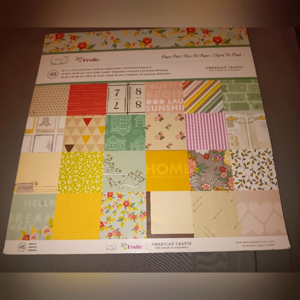 American Crafts 5th Frolic Paper Pad. 48 sheets